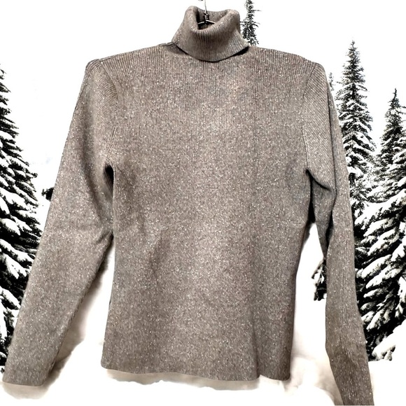 Liz Claiborne Sweaters - Women’s Sparkly  silver gray Turtleneck Sweater XLP